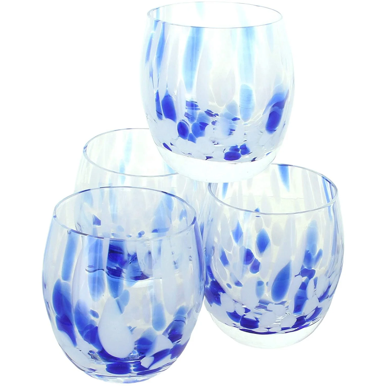 Cobalt and Opal Confetti Juice Glass