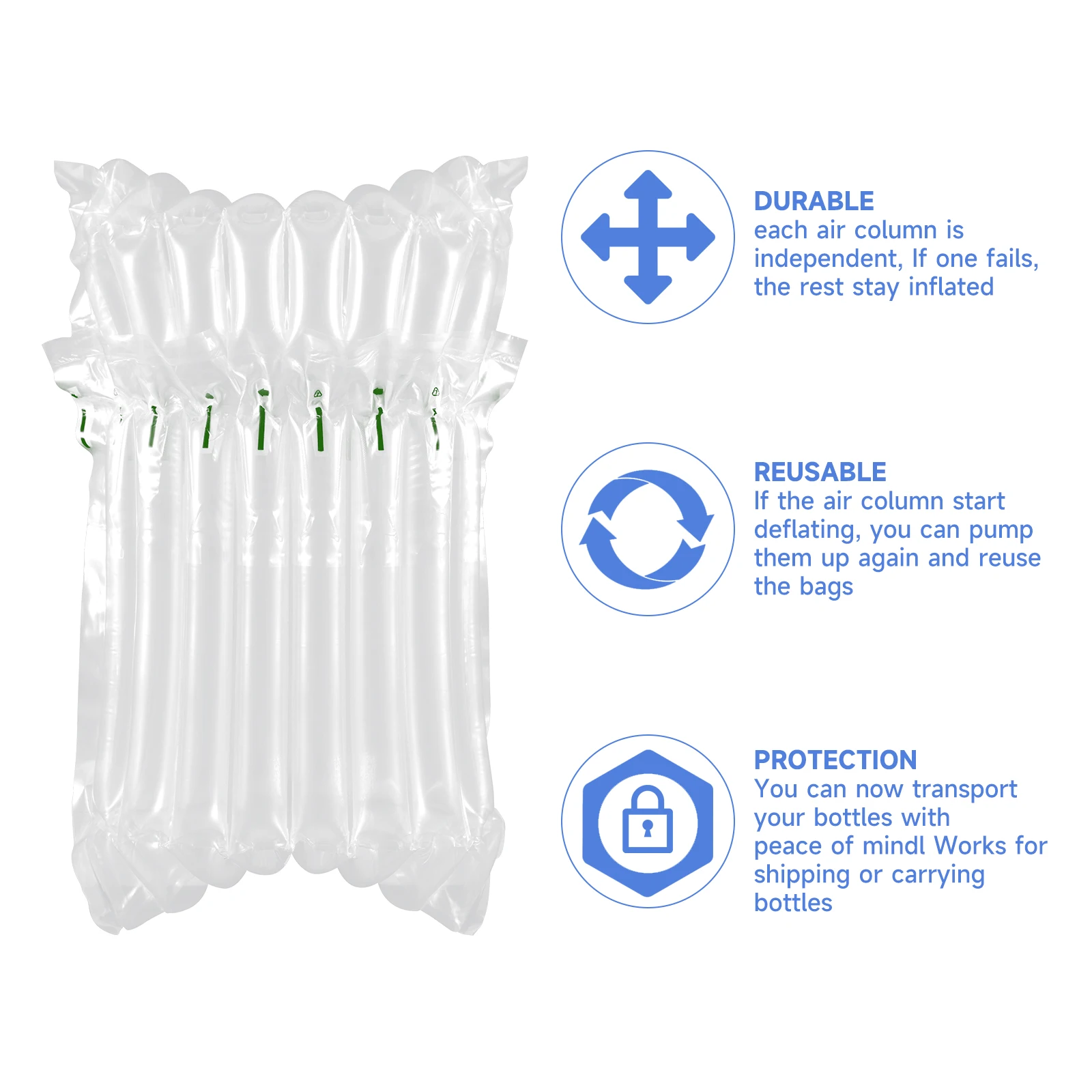 Vibration-Absorbing Air Cushions Bags Inflatable Plastic Bags For Packaging