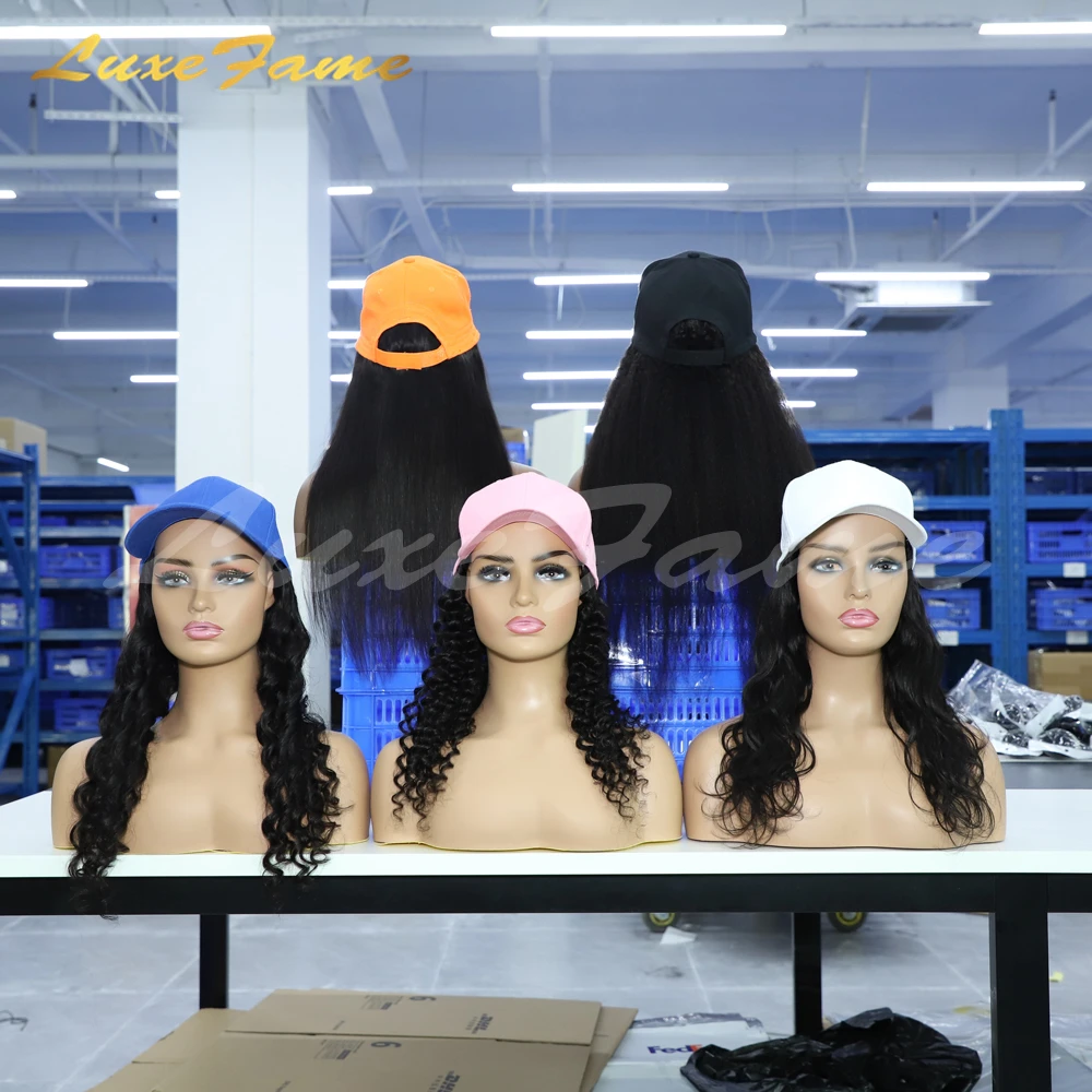 Wholesale Brazilan Human Hair Cap Wig Natural Brazilian Virgin Hat Wigs With Baseball For Black