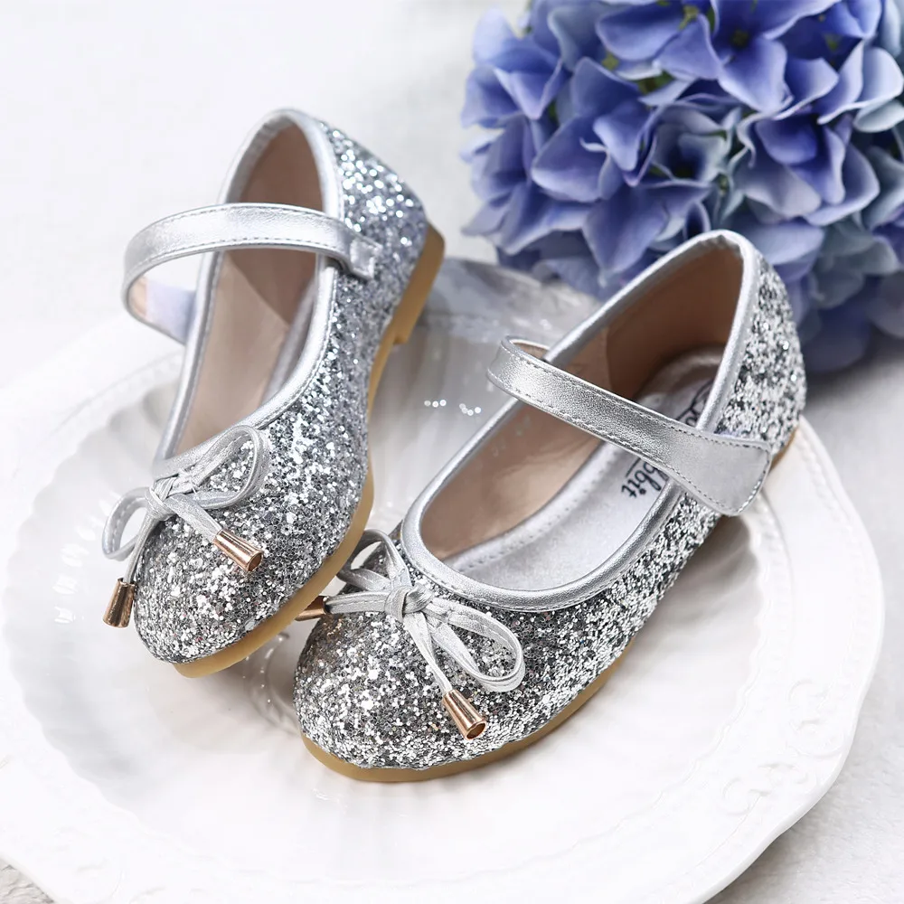 
Kids School Shoes Glitter Upper Buckle Strap Fashion Children Dress Shoes for Girls 