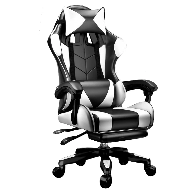 2021 Best New Racing Style Leather Chair Gaming Chair Speaker+ Optional LED RGB Music Office Chairs Lumbar Support Silla Gamer