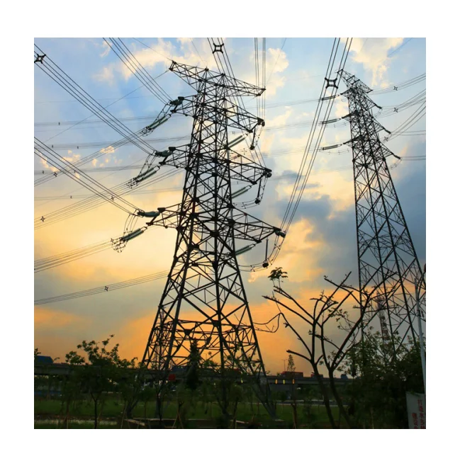 3-phase High Voltage Power Transmission Towers Self-support Galvanized steel Lattice Mast Pylon
