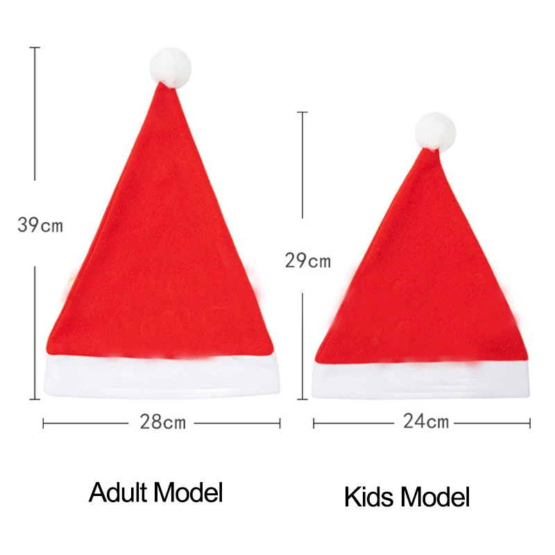 Factory Price Classic Xmas Hat Christmas New Year Holiday Party Headwear Santa Claus Hat For Kids And Adult