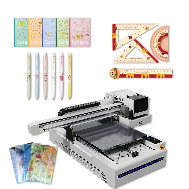 The latest 6090 uv printer desktop A1 UV printer printing Pen book ruler advertisement varnish UV inkjet printer