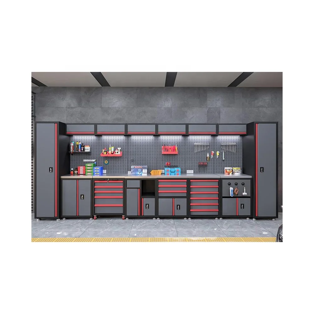 Tall Heavy-Duty Steel Tool Chest for AUTO Workshops & Factories Customizable OEM Support Modular Workbenches & Tool Trolley