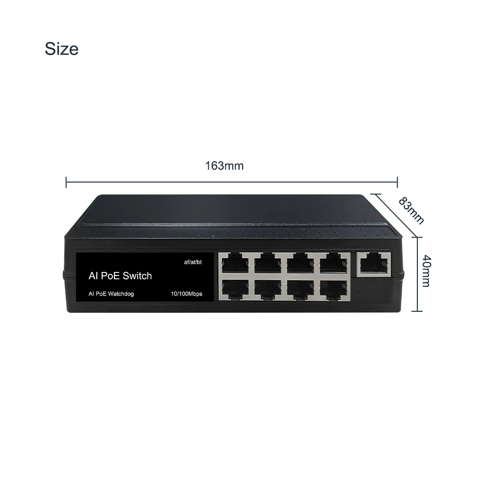 9 Port non-managed Ethernet Gigabit Smart PoE Switch