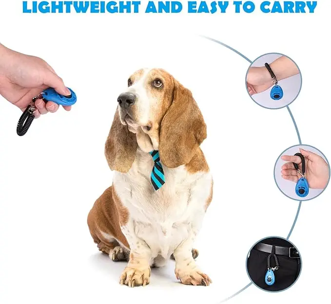 Factory direct wholesale multi-color pet training clicker with wrist strap - dog training clicker