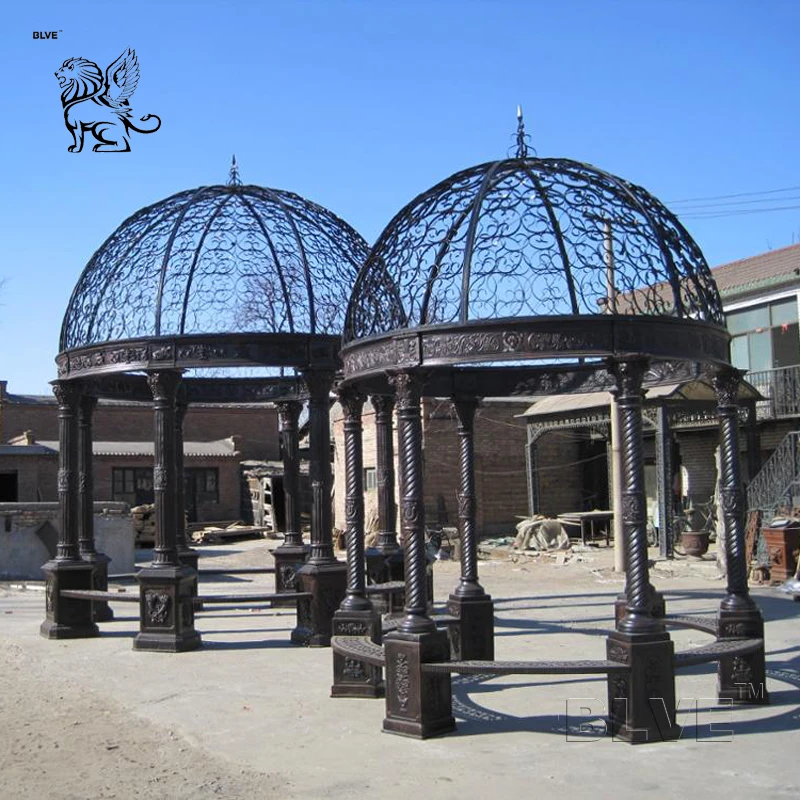 BLVE Large Modern Outdoor Decoration Metal Dome Iron Gazebos Pavilion Cast Garden Gazebo for Sale