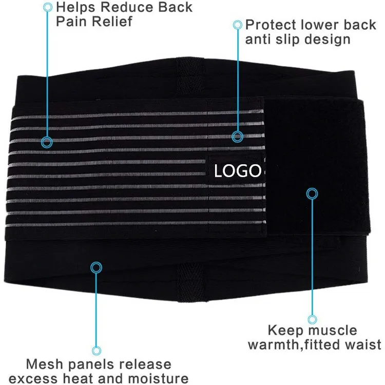 Lower Back Brace Support Belt  Lumbar Protects Relieves Back Pain With Dual Adjustable Straps Breathable Mesh