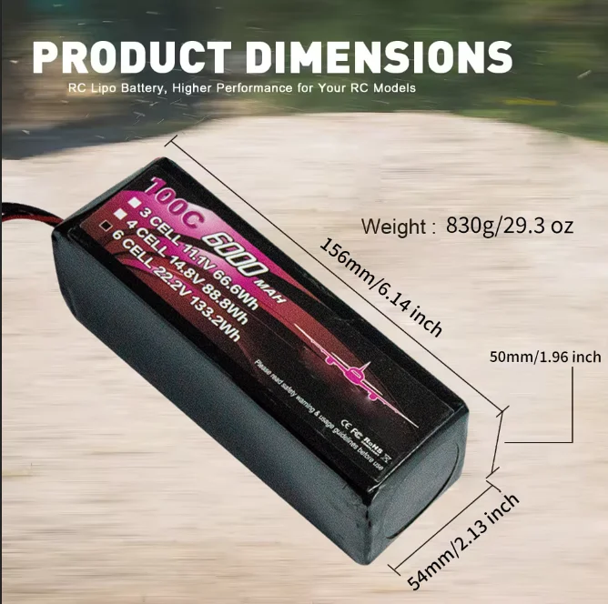 High quality low price powerful LYW 6000mAh 100C 14.8V FPV drone battery lithium polymer battery