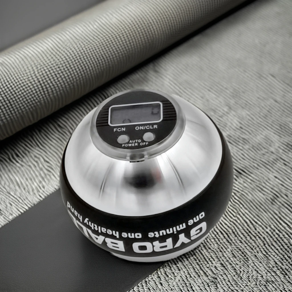 Portable Metal Autostart Wrist Gyro Ball with LED Lighting Speed Meter Enhances Arm Fitness & Wrist Strength