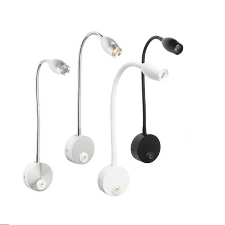 Touch Control Dimmable Flexible LED Wall Light modern Bed Study gooseneck Room Bedside Reading Wall Lamp 3W