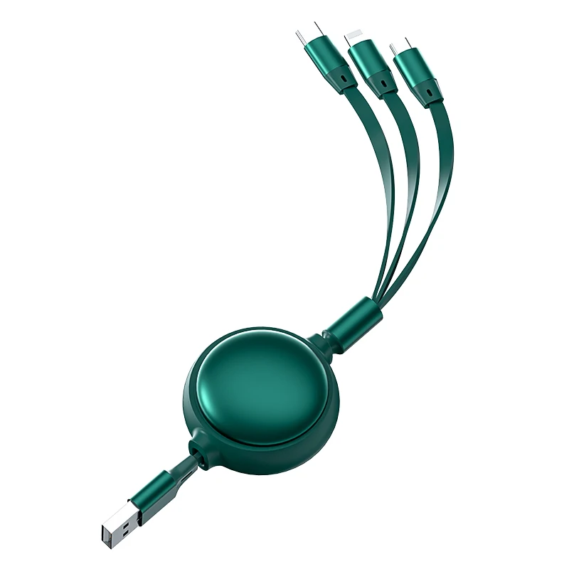  CYKE 2021 Новый 3 в 1 кабель Micro Usb 120 см выдвижной для передачи данных Type-c 3a быстрой зарядки Пользовательский