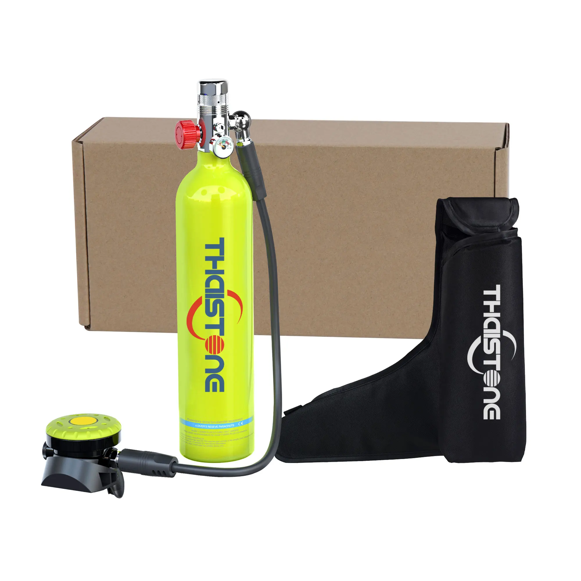 THAISTONE Self-carrying Diving Gear Customized Retail 1L Oxygen Cylinders High Pressure Spare Air Tank With Copper Valve