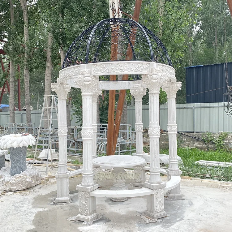 Customized design real factory direct price garden decoration marble gazebo pergola