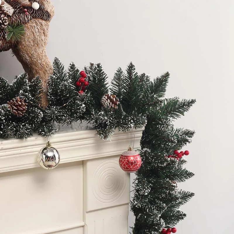 Artificial Christmas Garland with Ornaments Decorate Home Decoration