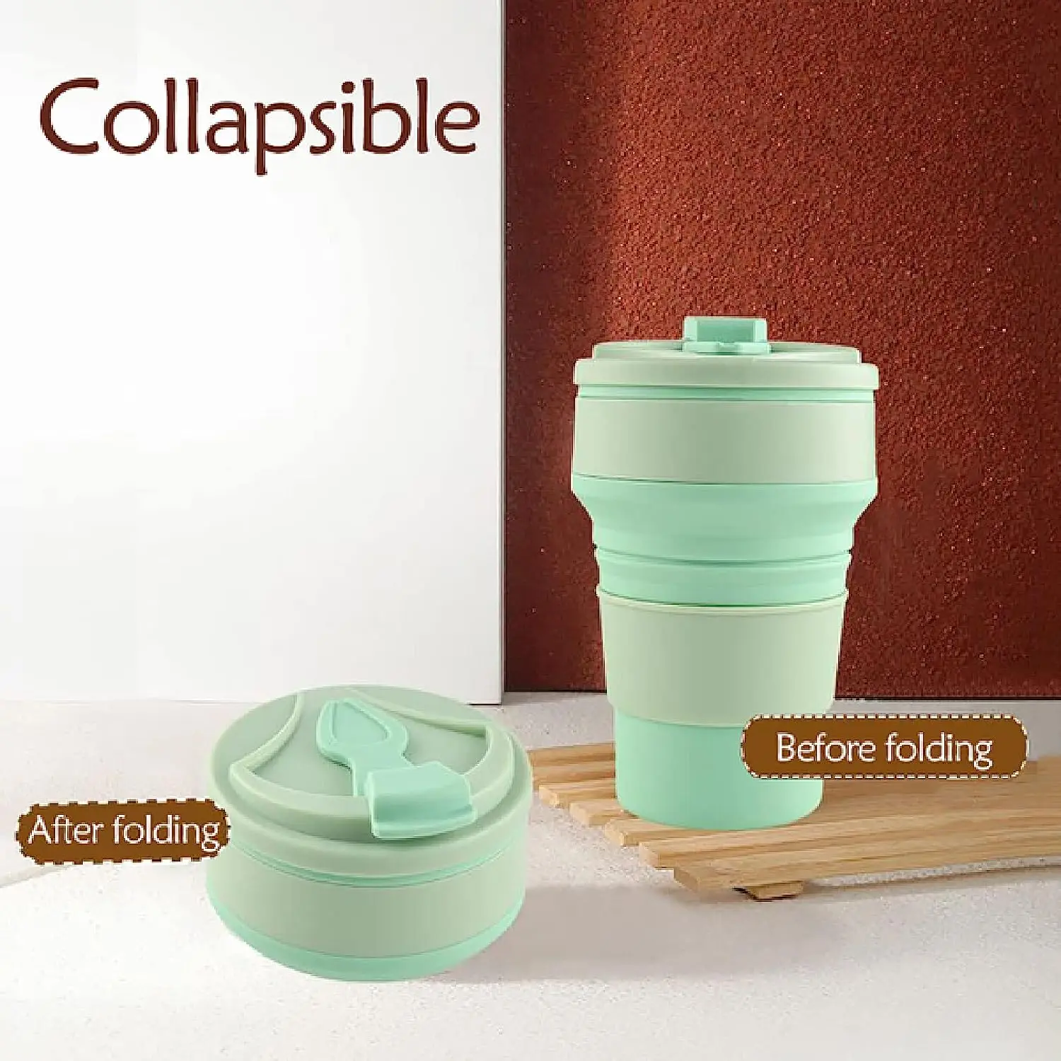 silicone collapsible coffee mug Food Grade Silicone Portable Folding Travel Cup Sport Bottle with Lids for Kids Adults