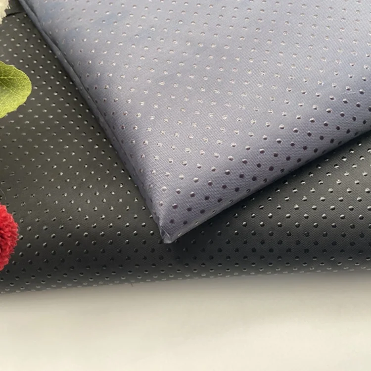 New product black plain style PVC dots woven oxford fabric with non-slip