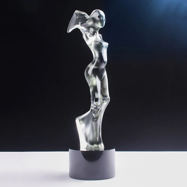 
elegant bodybuilding custom woman shaped optical crystal trophy 