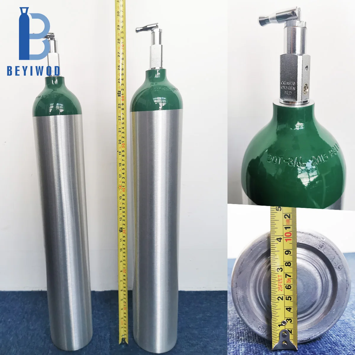 Portable Medical Aluminum Oxygen Cylinder Medical MD ME 2.75L 4.55L Oxygen Cylinder Oxygen Gas Cylinder