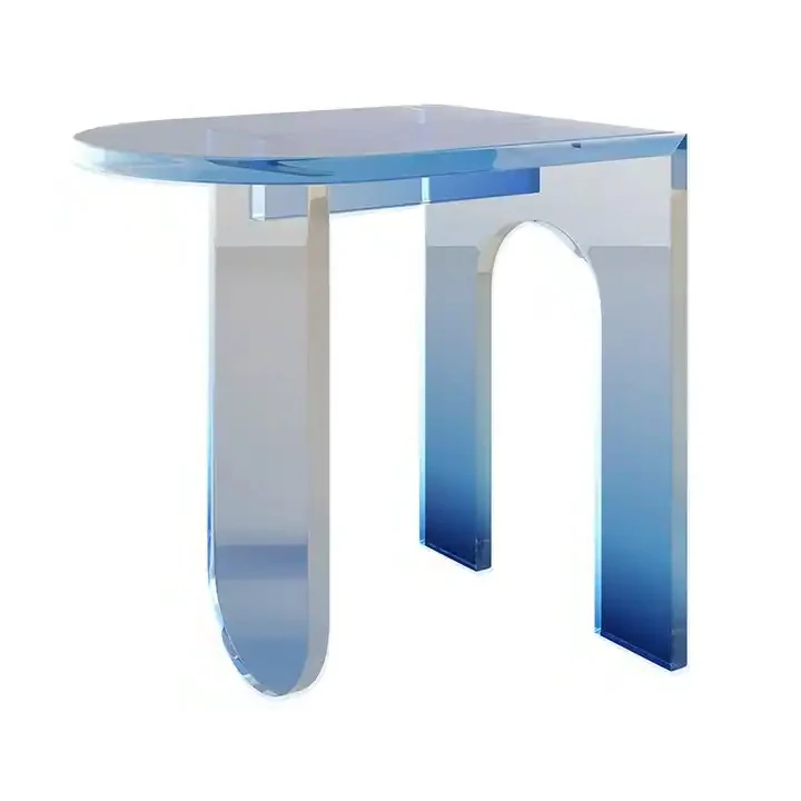 Colorful acrylic side table modern organic glass coffee table sofa side table living room bedroom can be customized
