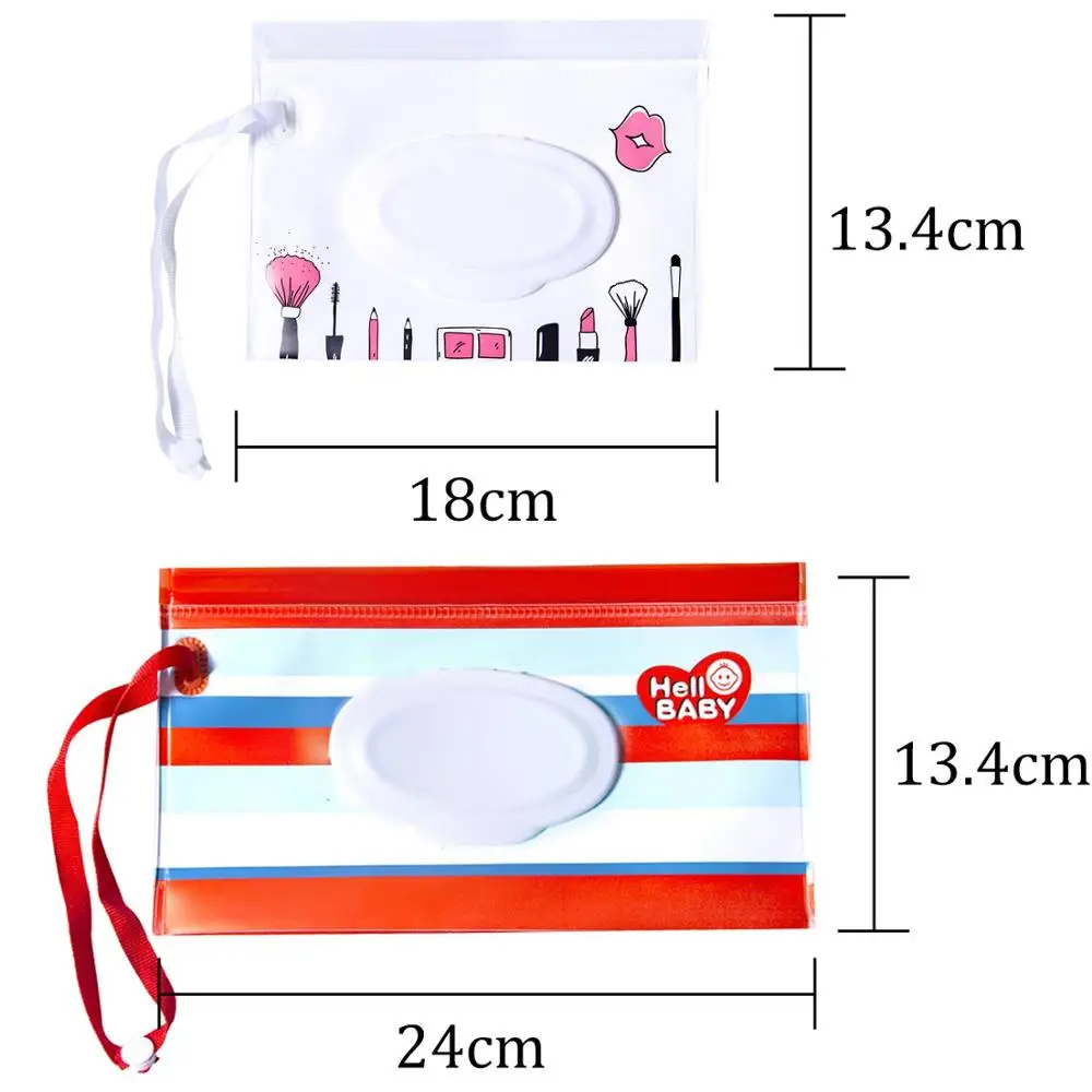 Красочный прозрачный водонепроницаемый ПВХ eva влажная салфетка упаковочный пакет