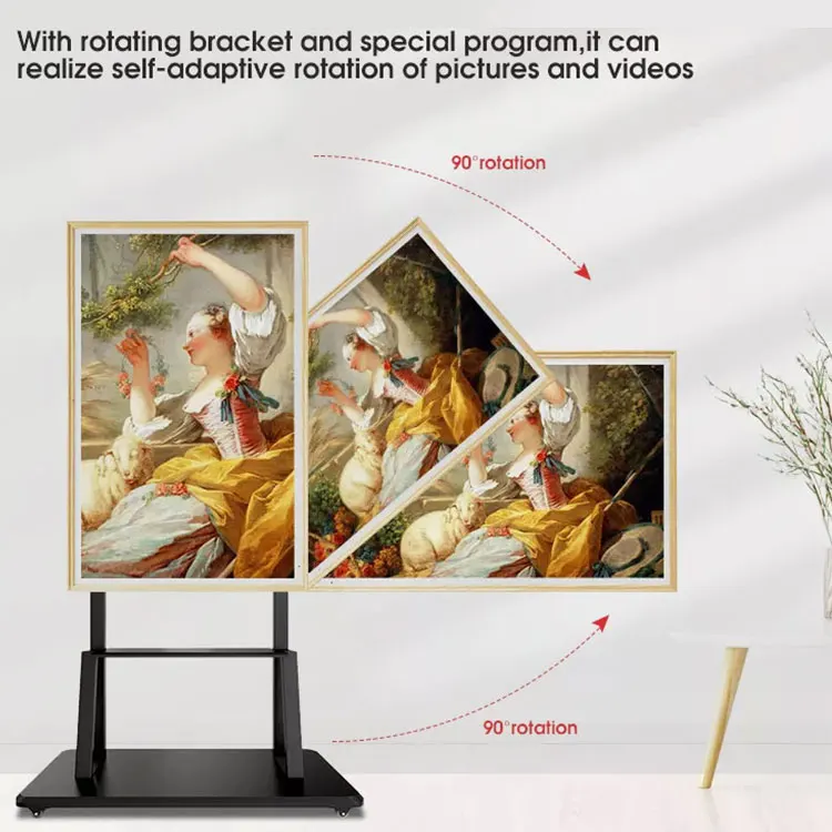 anti-glare screen 43 inch android wifi lcd digital photo wooden frame video display lcd advertising screen
