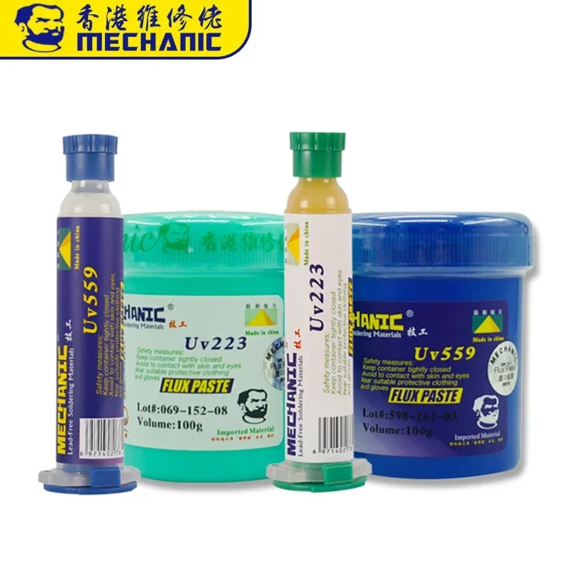 100G MECHANIC UV223 UV559 Lead-Free Solder Paste BGA PCB SMD Flux NO-Clean Soldering Grease Welding Fluxes Repair Tools