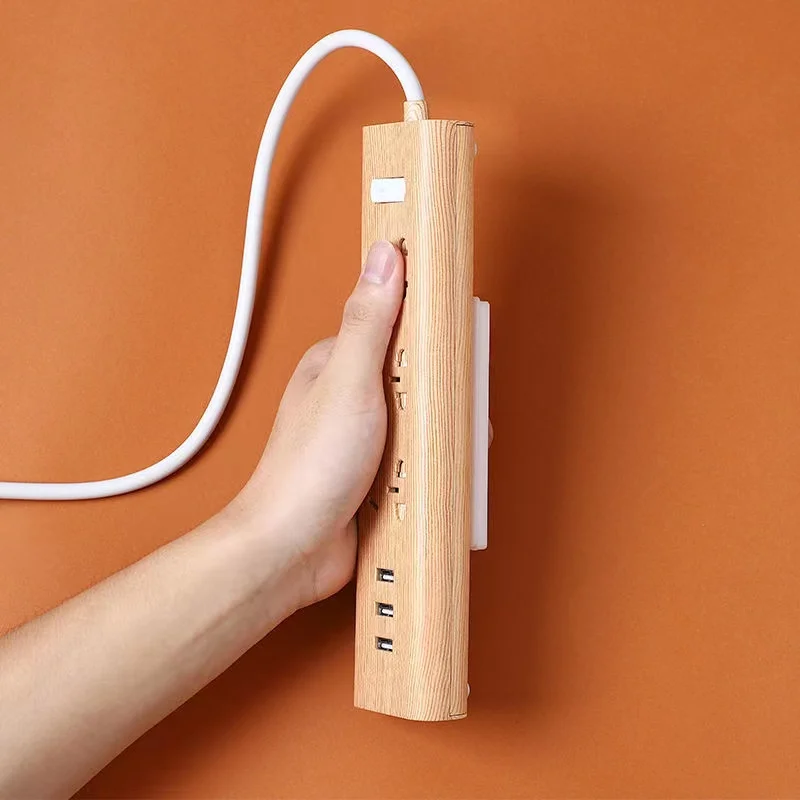 Wall-Mounted Plug Fixer Seamless Punch Free Plug Sticker Holder Sockets Holder Self-Adhesive Socket Fixer