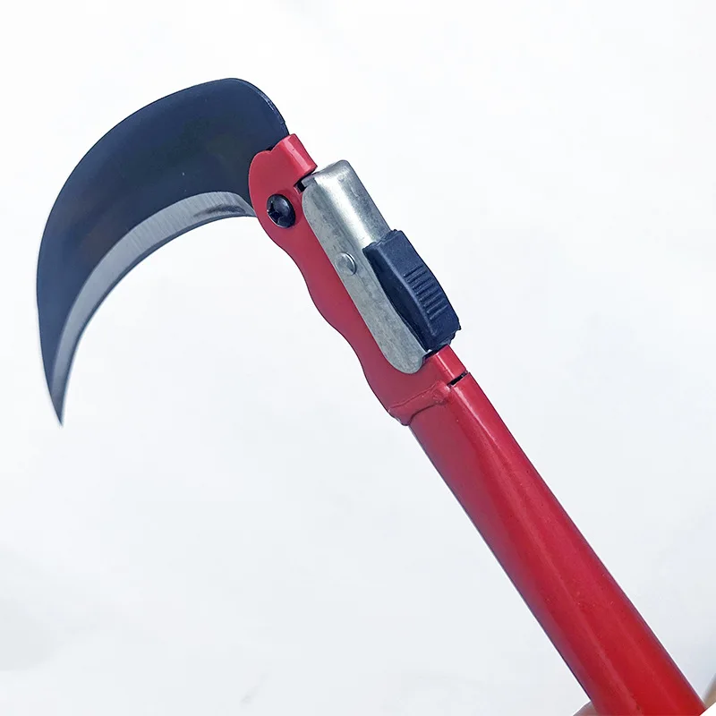 Agricultural Folding Sickle Long Handle Cutting Wheat Lawn Mower Gardening Grass Weeding Knife Farm Scythe Sickle Garden Tools