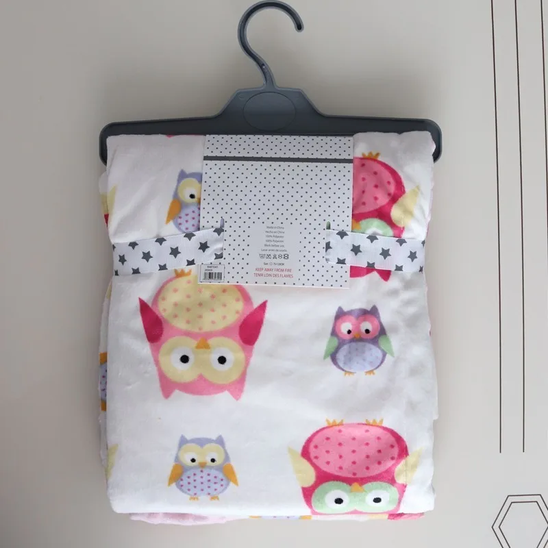 2 layers 3D dot cartoon whale minky coral fleece soft thermal toddler child winter baby blanket kids back seat cover baby quilt