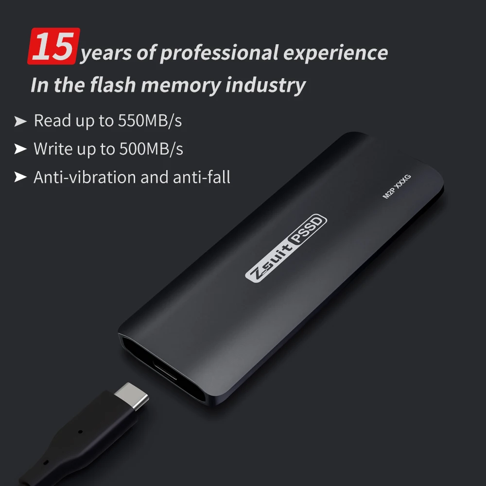Z-SUIT Новый портативный SSD Type-C USB3.1 128 ГБ 256 512 1 ТБ жесткие диски Внешний твердотельный
