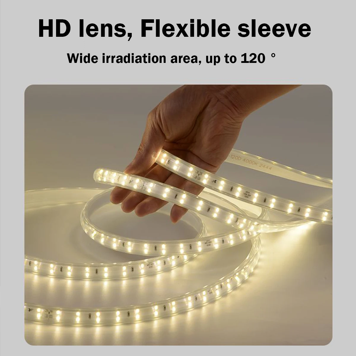 Новая гибкая светодиодная лента 2835 SMD rgb теплый белый 220 В 50 м наружная водонепроницаемая ip65 веревочная лампа