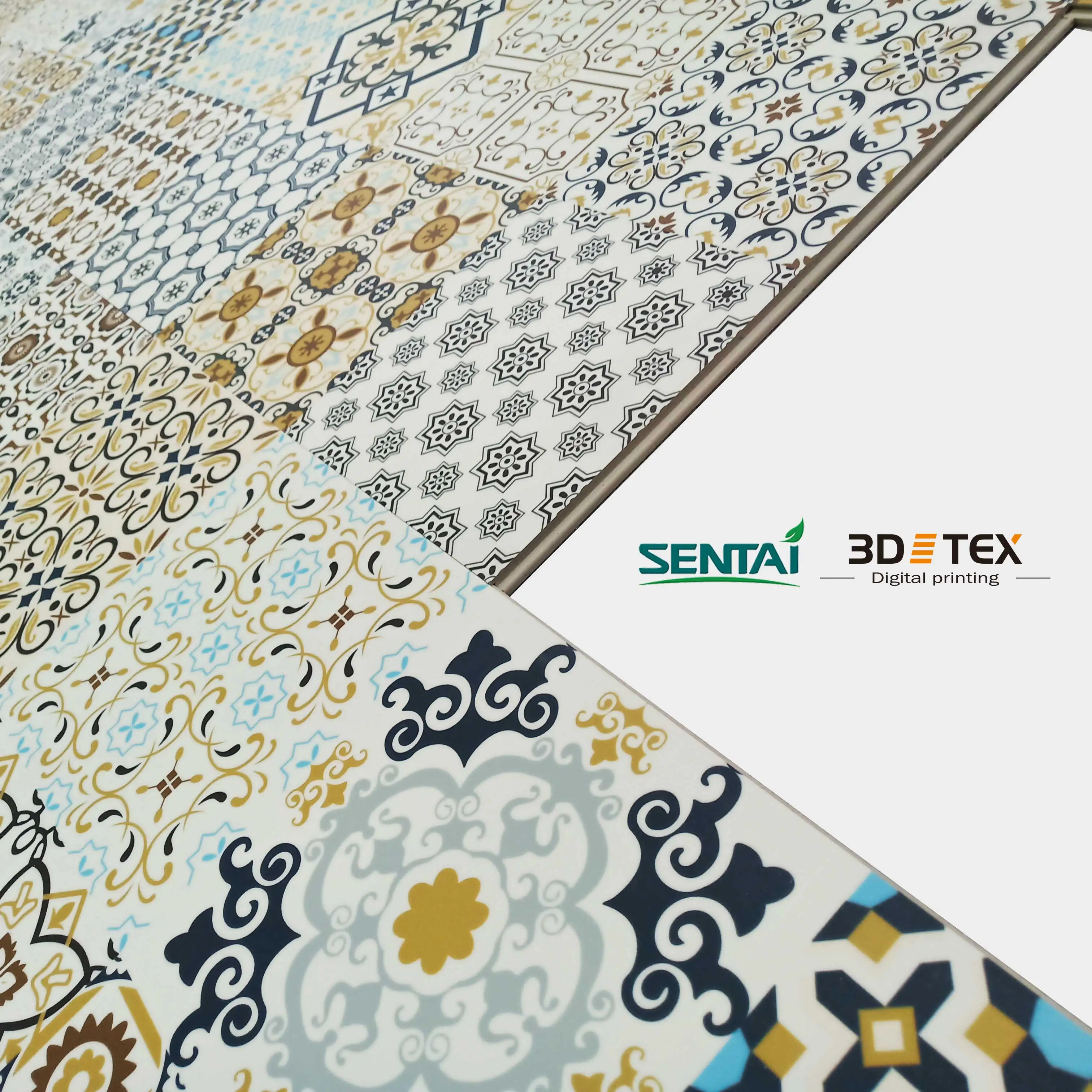 sentai spc flooring European pattern Stone tiles  pvc flooring Indoor 3d tex Luxury 4mm plasticdigital printing tiles