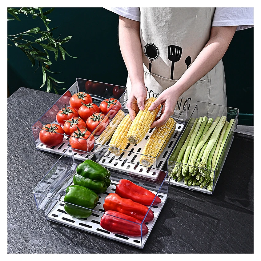 Refrigerator Kitchen Organizer Food Container Transparent Storage Box