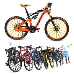 1:10 Mini Alloy Bike Model Diecast Metal Finger Mountain Bike Racing Toy Bend Road Simulation Collection Toys For Children