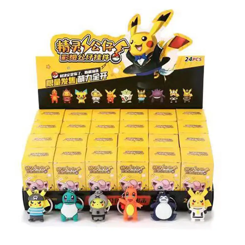 24pcs/Box Cartoon Surprise Blind Box Action Figure for Kids Gift Fashion Cute Characters Pvc Keychain