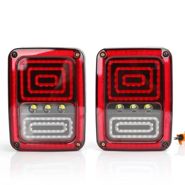 12V 24V USA Plug LED Reverse Turn Signal Running Car Brake Taillight for Jeep