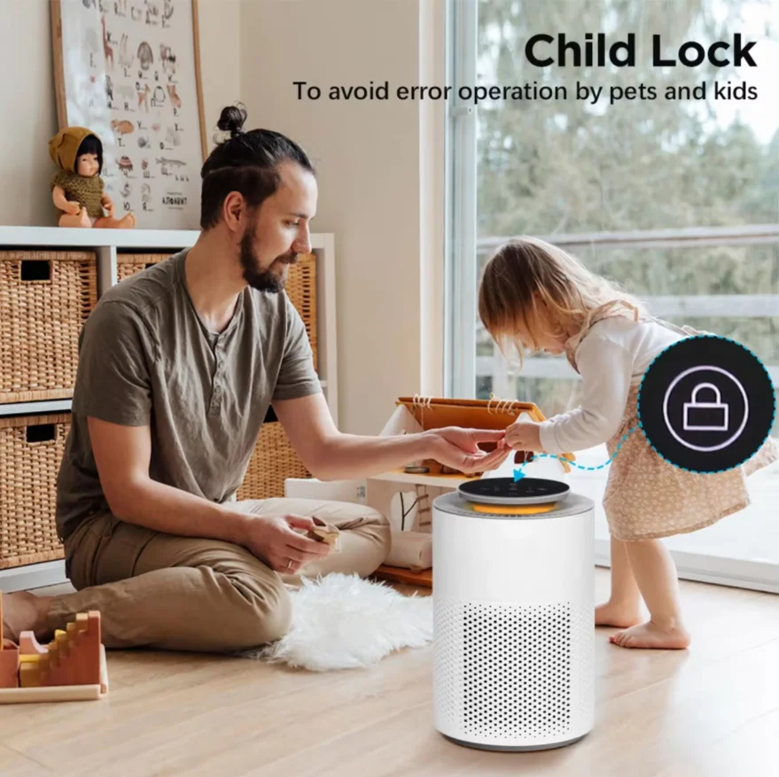 Air purifier with HEPA filter for bedroom, living room; FCC, CE, RoHS; OEM, ODM