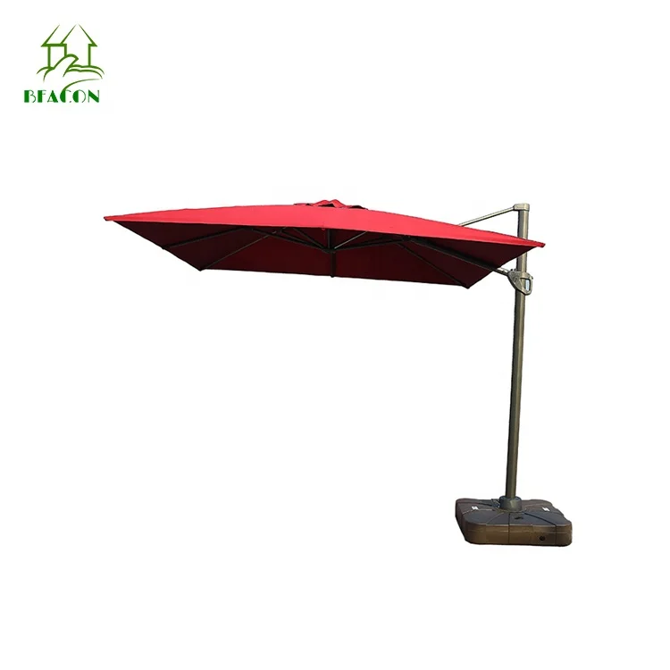 Large size square shaped garden courtyard beach aluminum alloy stand with strong base outdoor umbrella