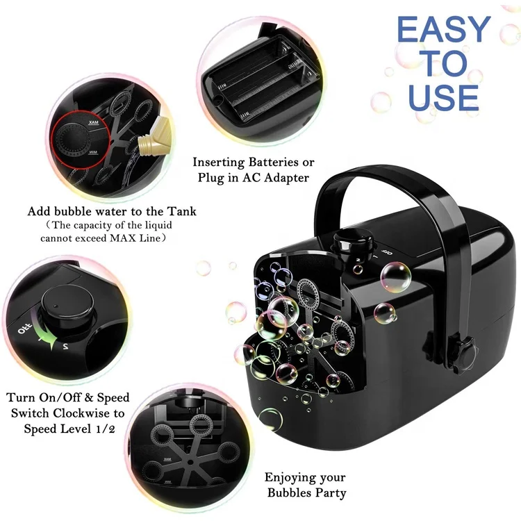 Bubble Machine, Durable Automatic Bubble Blower, 5000+ Bubbles Per Minute Bubbles for Kids Toddlers