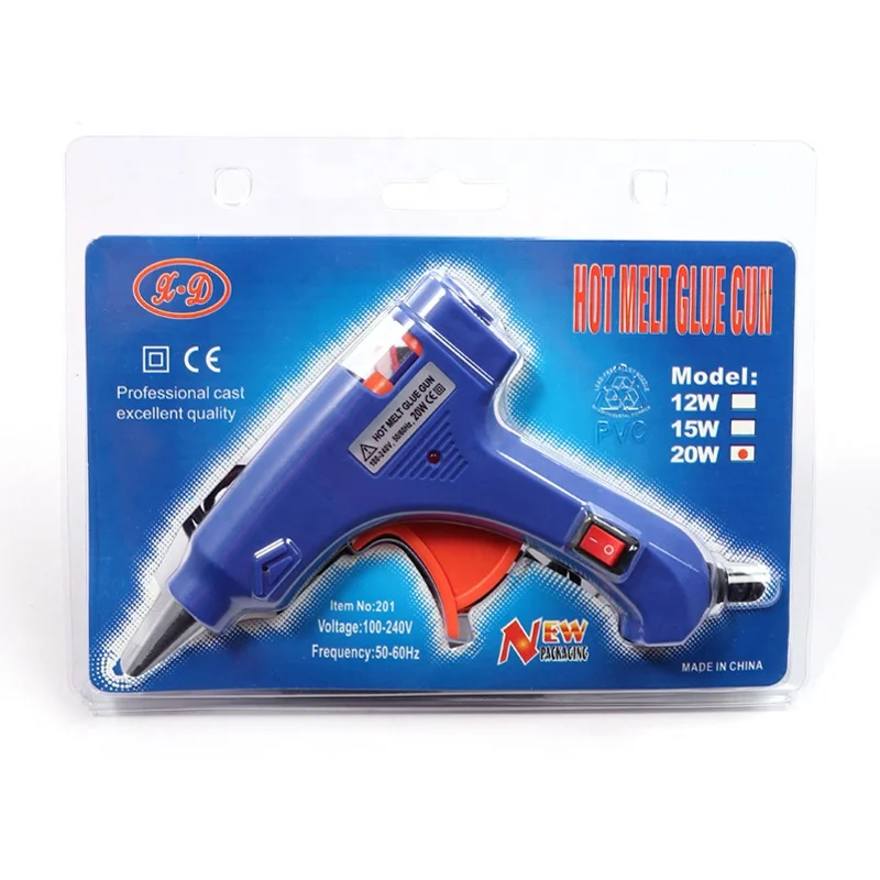 20W Industrial Mini Melt Guns Electric Heat Temperature Tool Hot Melt Glue Gun with 7*100MM Glue Sticks