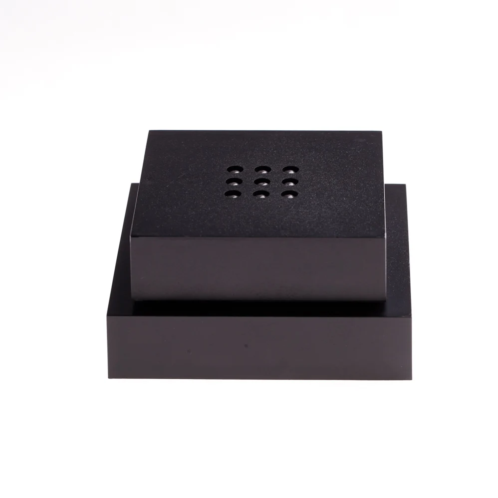 Factory direct sale 7cm square Black plastic led light base for crystal displaying
