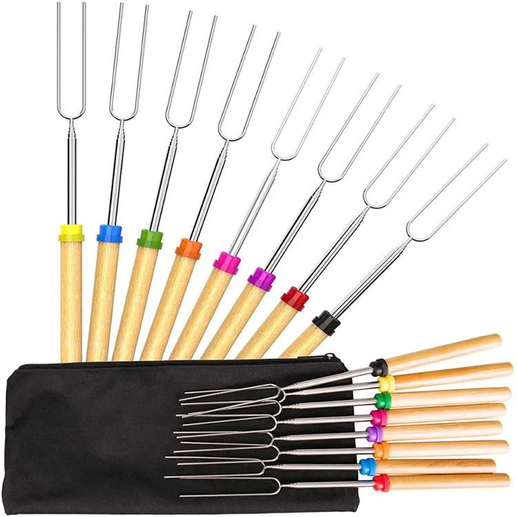 Marshmallow Roasting Sticks Telescoping Rotating Smores Skewers for Campfire Fire Pit Cooking