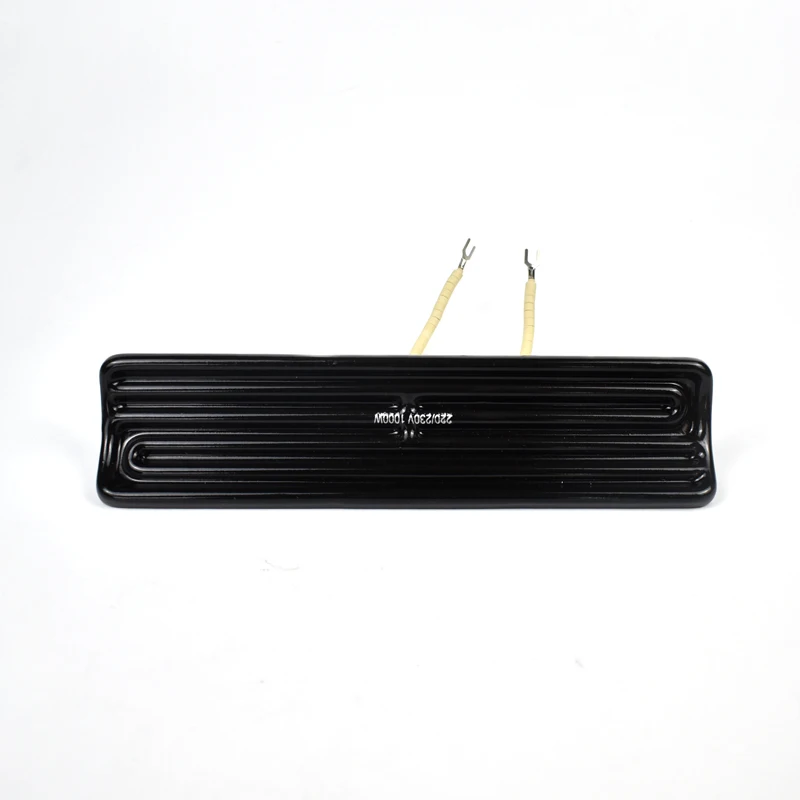 BRIGHT Customized 240*60mm 220V 1KW Black Curved Shape Infrared Ceramic Element Heater for Thermoforming