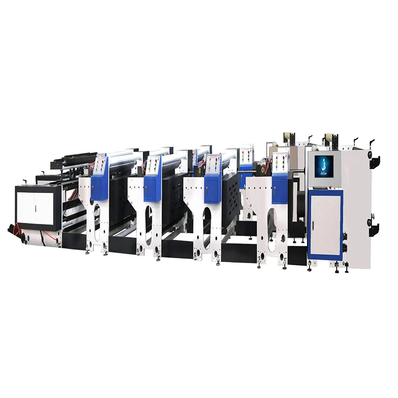 Self-adhesive Label Flexo Printing Die Cutting Slitting Rewinding Machine UV ink Printing Machine 4 Color Two Tower Roll To Roll