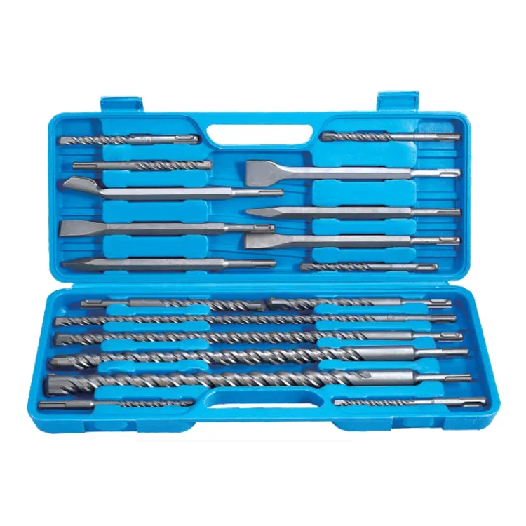 tungsten carbide 40Cr steel 18pc sds plus drill bit and chisel set for concrete and stone