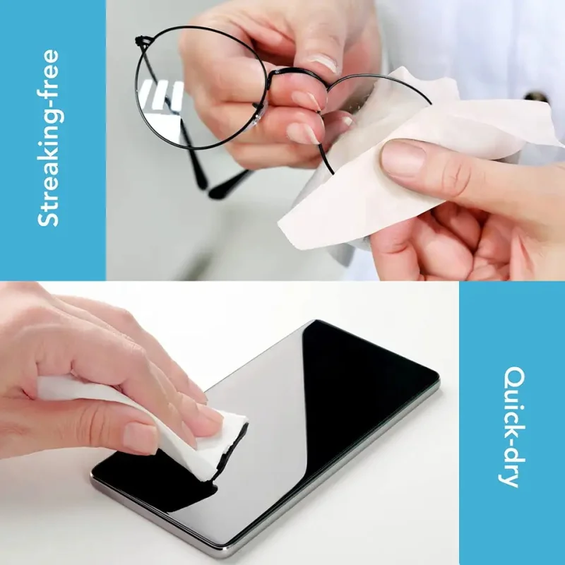 Чистящие влажные салфетки для очков, индивидуальные одноразовые влажные салфетки для рук
