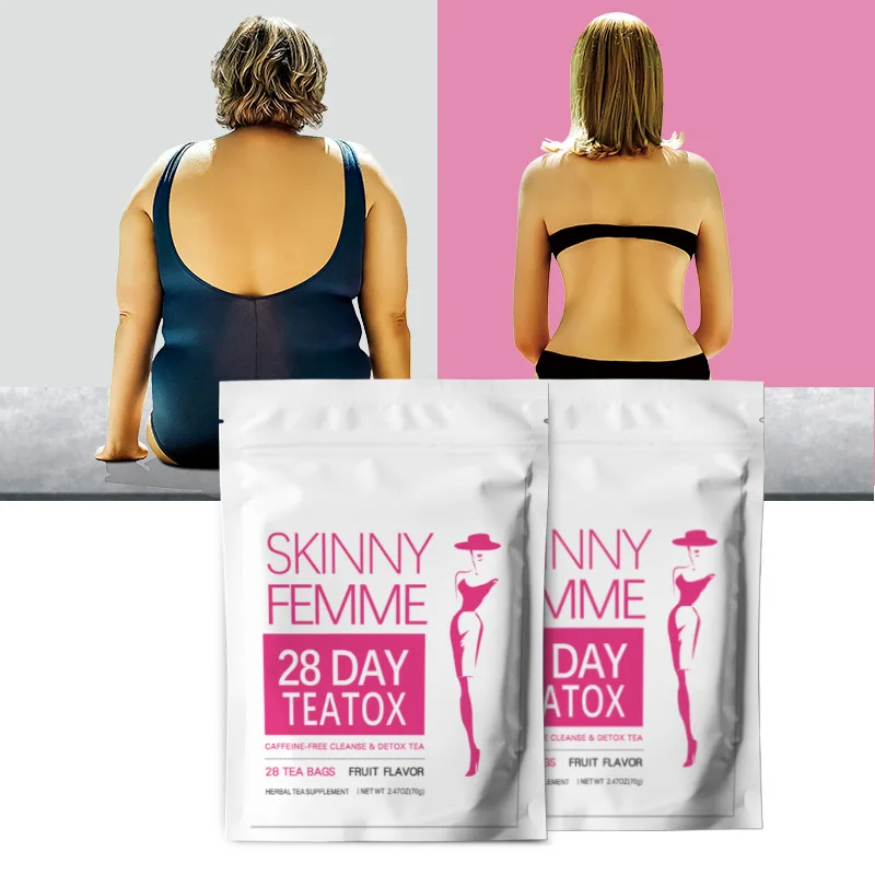 Factory Wholesales Health Drink Skinny Femme 28day Diet Herbal Tea for Colon Cleanse Teatox Cleanse Detox Tea