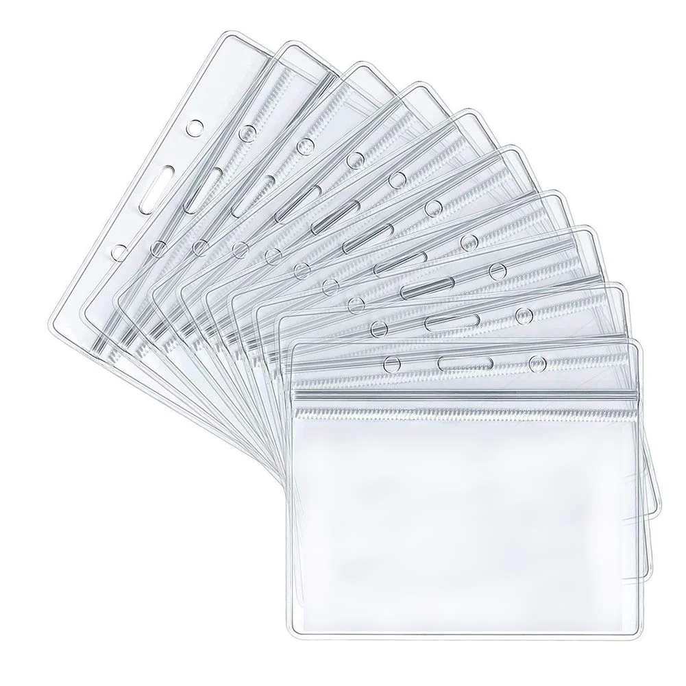 Hot sale PVC Card Holder Factory Direct Sale  Card Sleeve Clear Waterproof Soft Plastic ID Card Holder Badge Holder